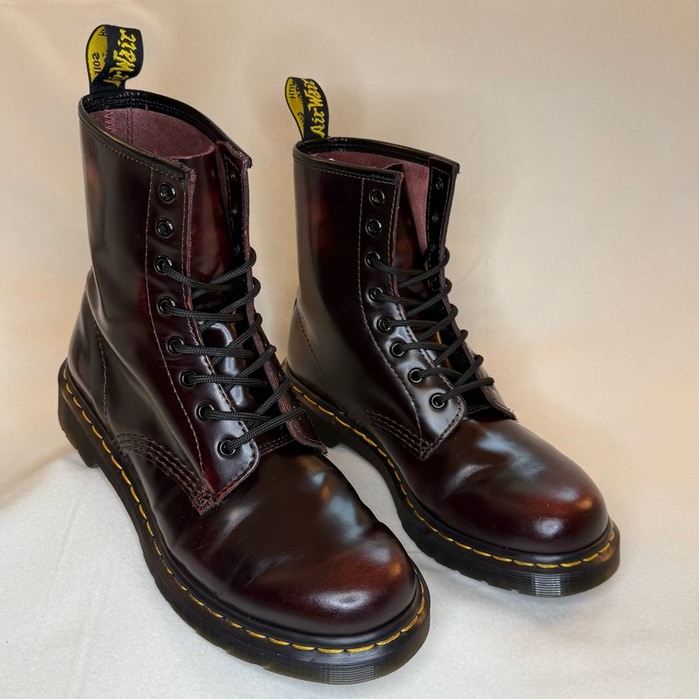 Dr. Martens Cherry Red Arcadia 1460 Boots - Picture 8 of 15